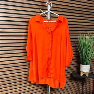 Women's Orange Blouse - Easy pack - Renuar - Size 12